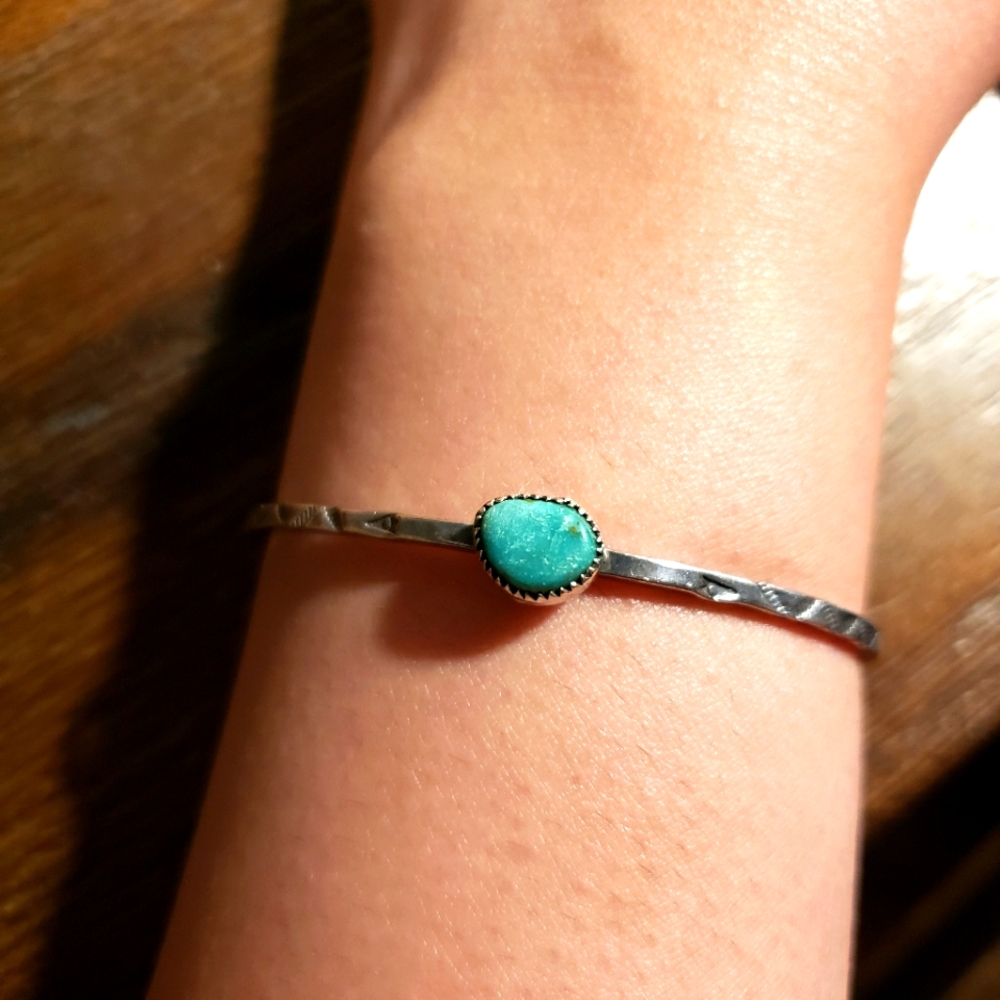 Vintage Sterling Silver Turquoise Cuff Bracelet